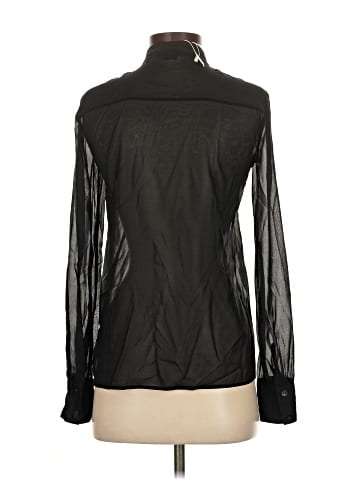 Theory Long Sleeve Silk Top (view 2)