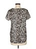 Ann Taylor 100% Polyester Animal Print Black Short Sleeve Blouse Size M - photo 2