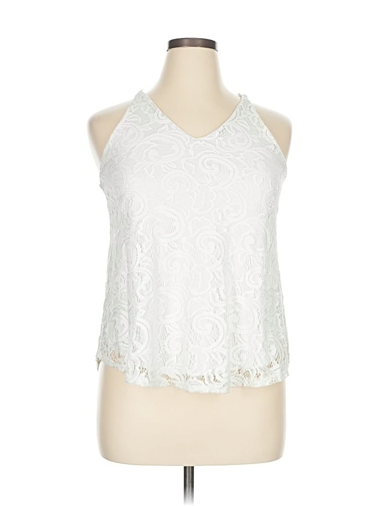 Pre-owned First Love Tank Top White Halter Neckline Tops
