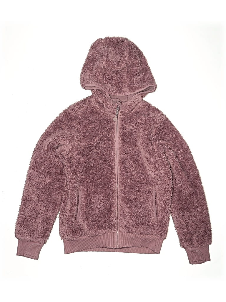 Pre-owned Athleta Girl Kids' Zip Up Hoodie In Burgundy