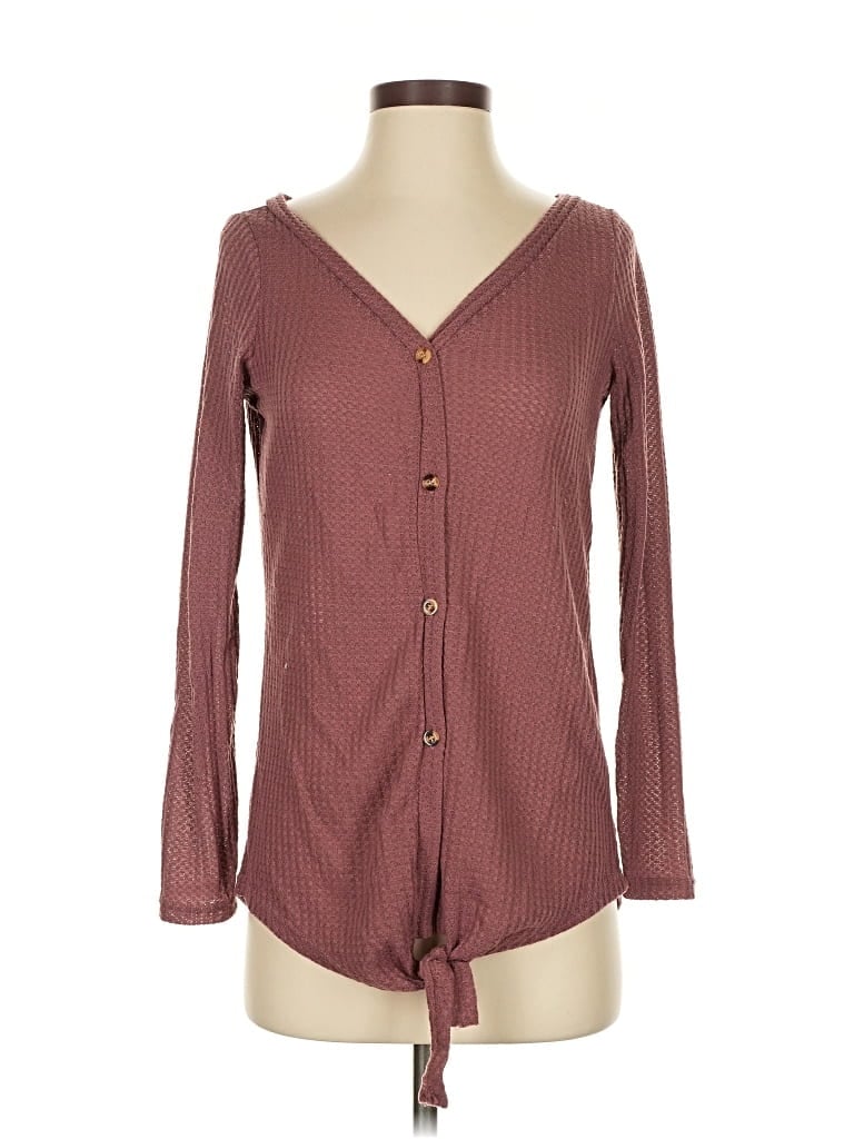 Pre-owned Unbranded Cardigan Sweater In Burgundy