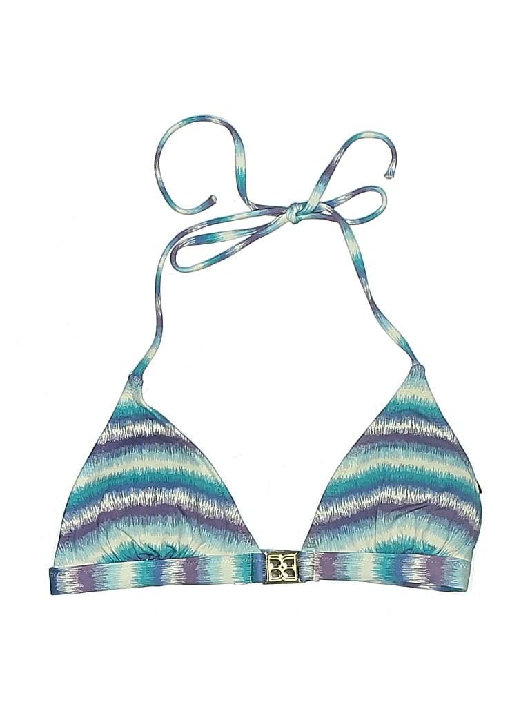 Pre-owned Bcbgmaxazria Swimsuit Top Blue Tie-dye Pattern Swimwear