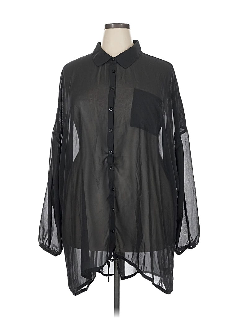 Pre-owned Torrid 3/4 Sleeve Blouse In Black