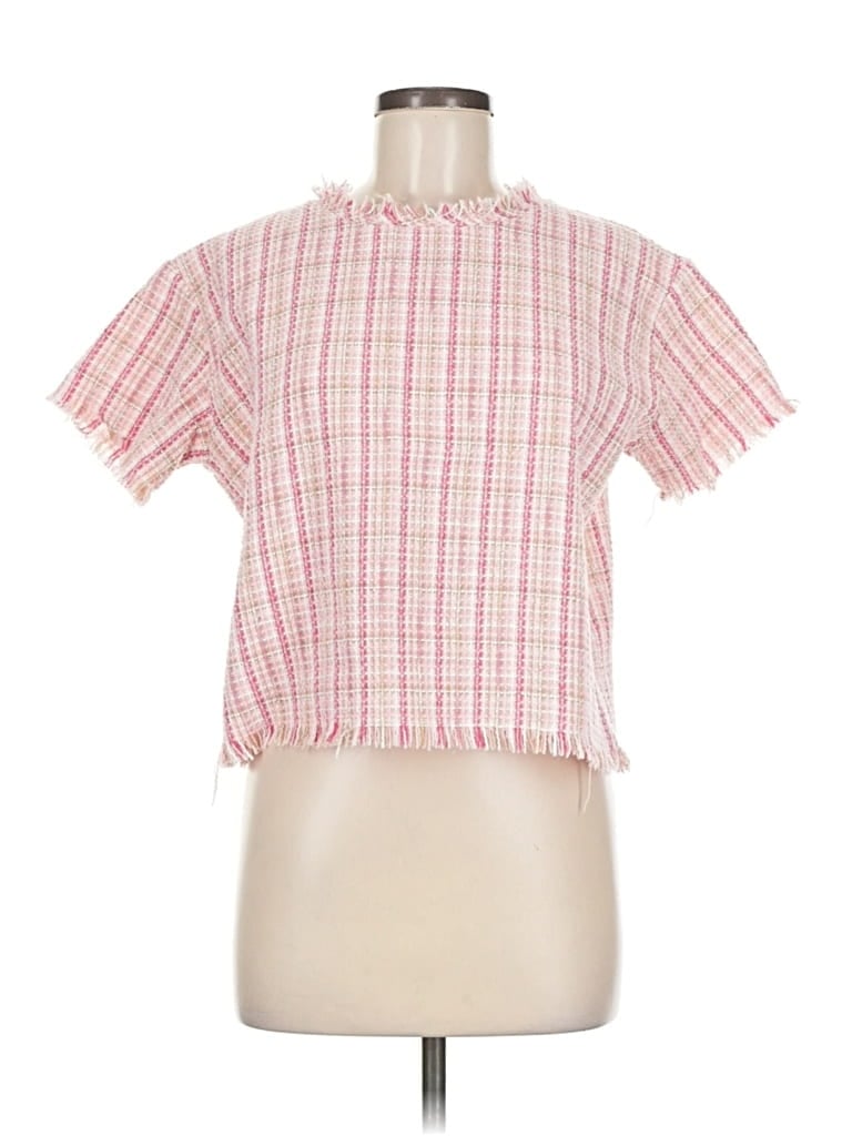 Pre-owned Lena Short Sleeve Blouse In Pink