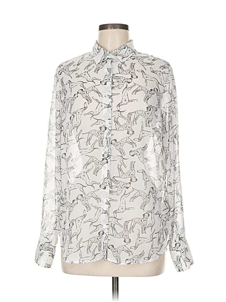 Pre-owned A New Day Long Sleeve Blouse In Silver