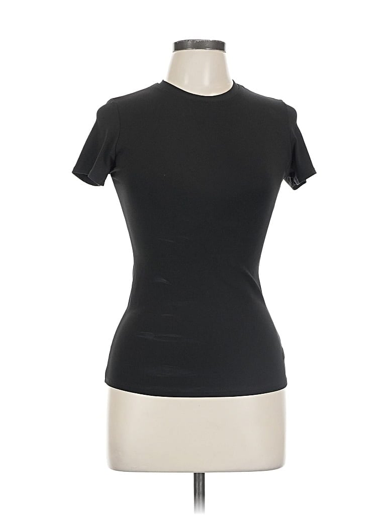 Pre-owned Robin Piccone Short Sleeve Turtleneck In Black