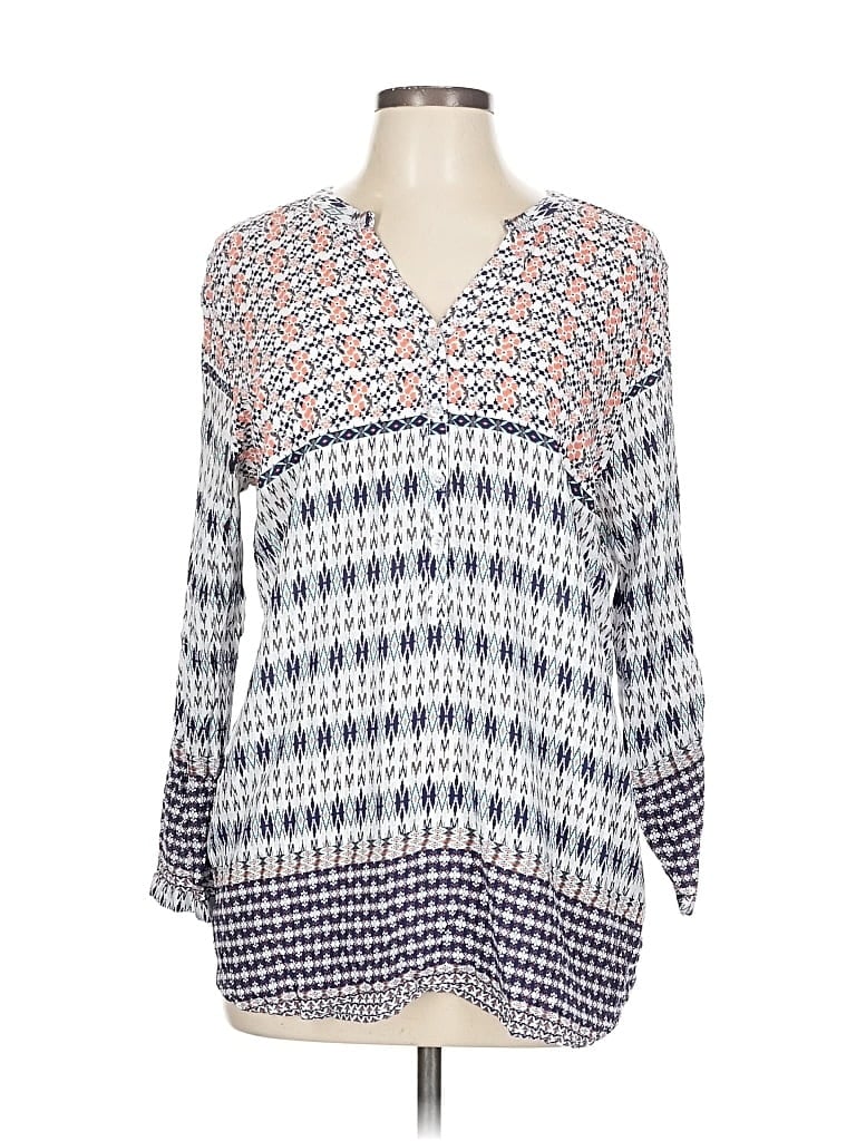 Pre-owned Grand & Greene Long Sleeve Blouse In Blue