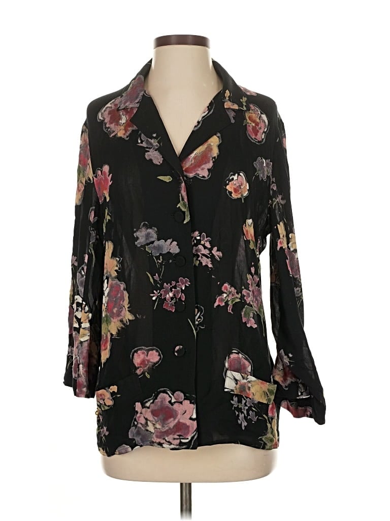 Pre-owned Sonia Rykiel 3/4 Sleeve Blouse In Black