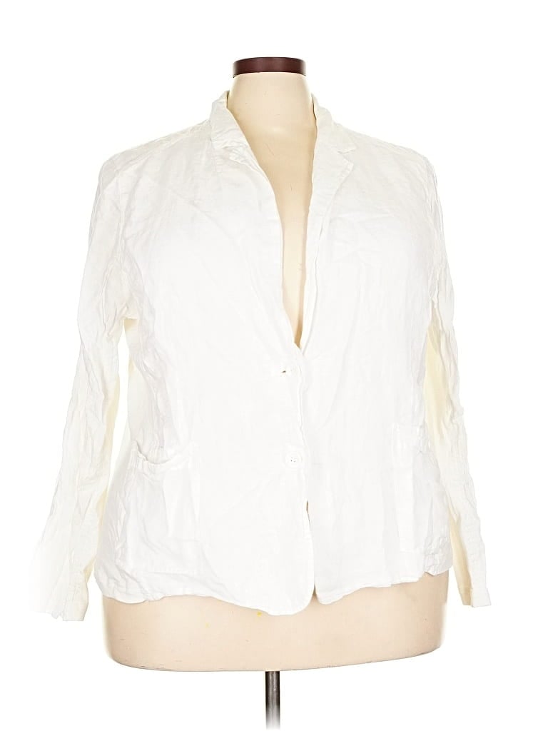 Pre-owned Eileen Fisher Jacket In White