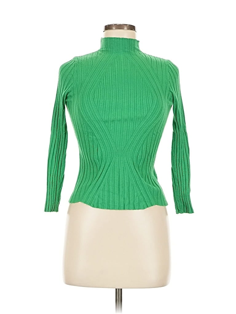 Pre-owned 2bella 3/4 Sleeve Turtleneck In Green