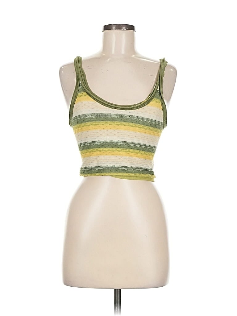 Pre-owned Unbranded Tank Top Green Strapless Neckline Tops