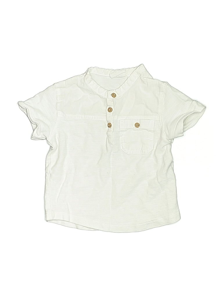 Pre-owned Zara Baby Babies' Short Sleeve Button Down Shirt In White