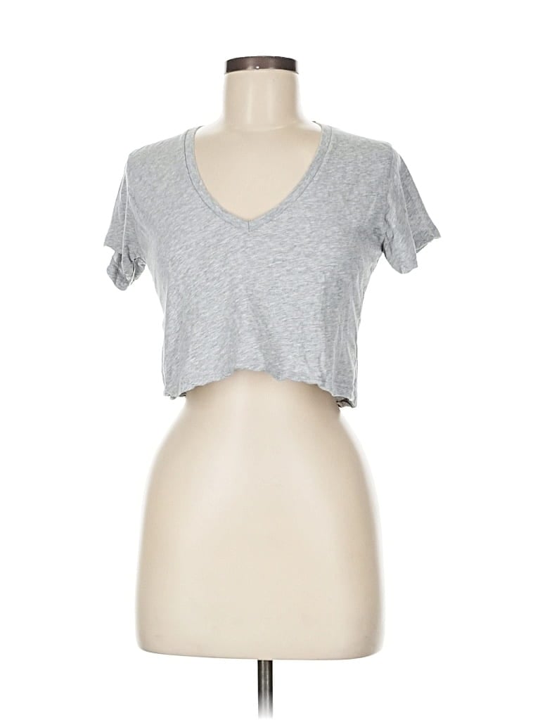 Pre-owned Brandy Melville Short Sleeve T-shirt In Gray