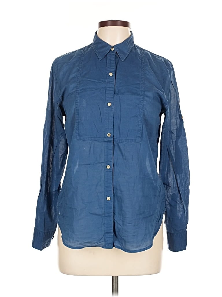 Pre-owned Unbranded Long Sleeve Button Down Shirt In Blue