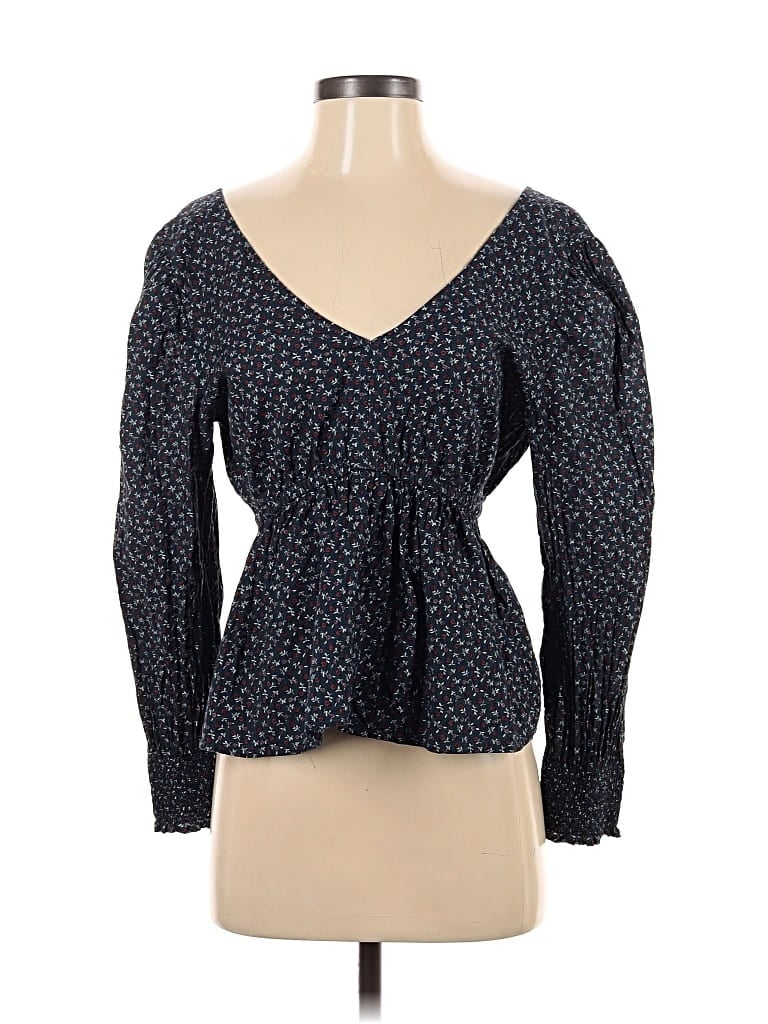 Pre-owned Madewell Long Sleeve Blouse In Blue