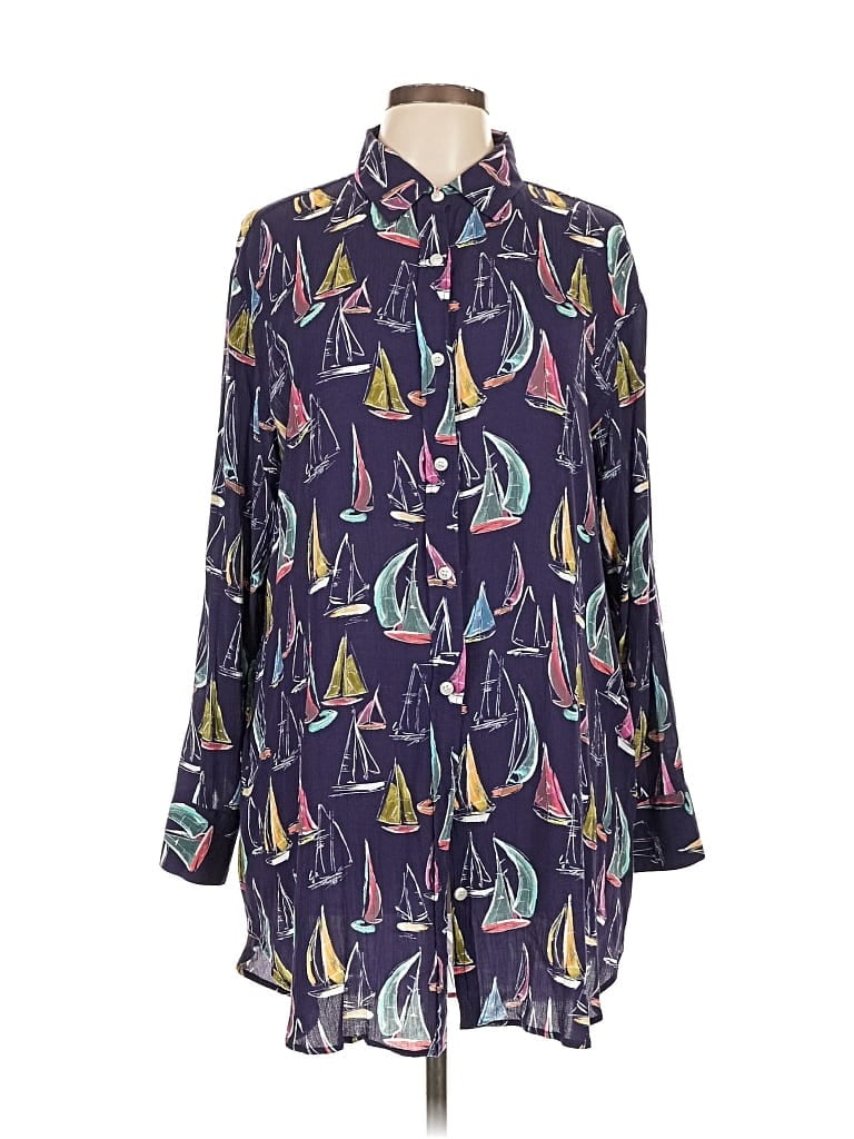 Pre-owned Onia Long Sleeve Blouse In Purple