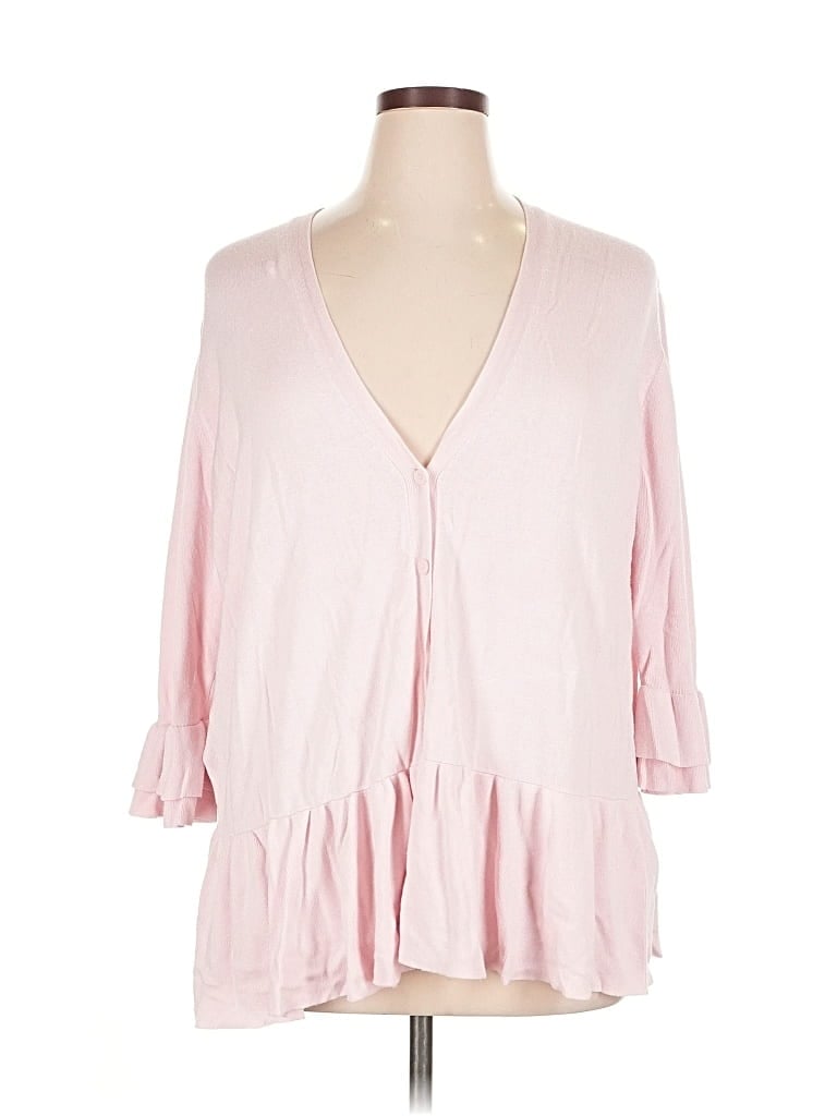 Pre-owned Lane Bryant Cardigan Sweater In Pink