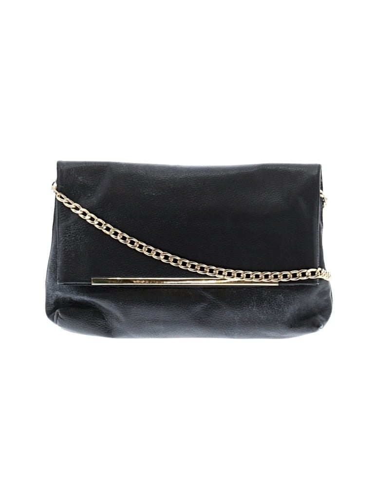Pre-owned Halogen Leather Crossbody Bag In Black