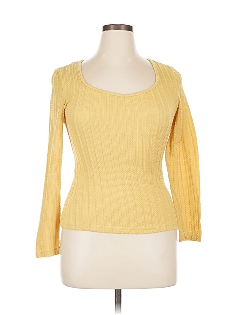 Pre-owned Shein Curve Cardigan Sweater In Yellow