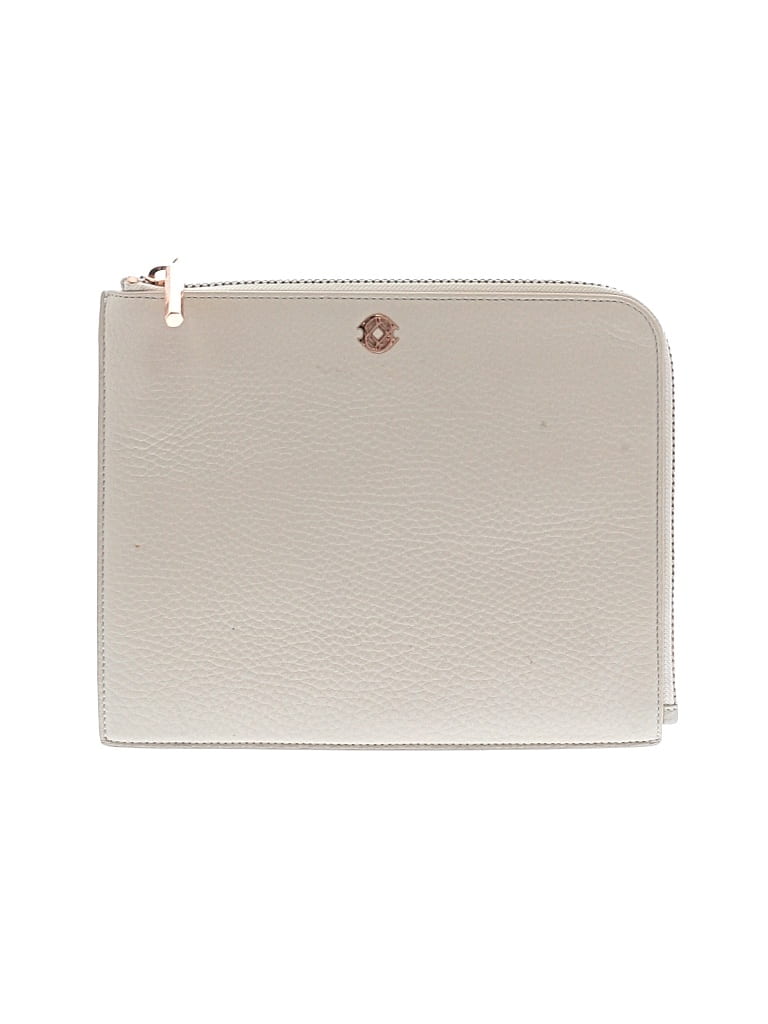 Pre-owned Dagne Dover Leather Laptop Bag In White