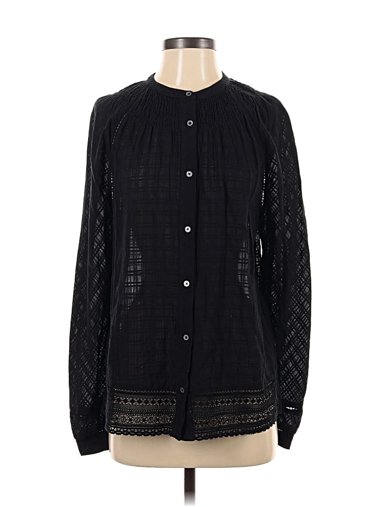 Pre-owned Point Sur Long Sleeve Blouse In Black