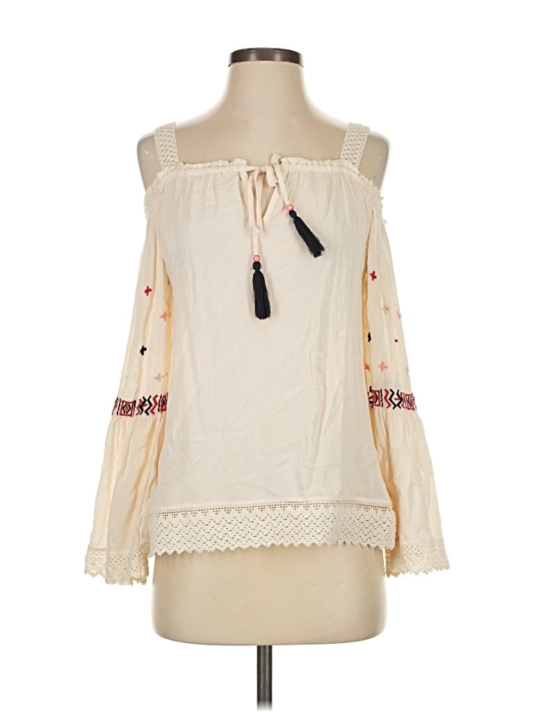 Pre-owned Aqua 3/4 Sleeve Blouse In White