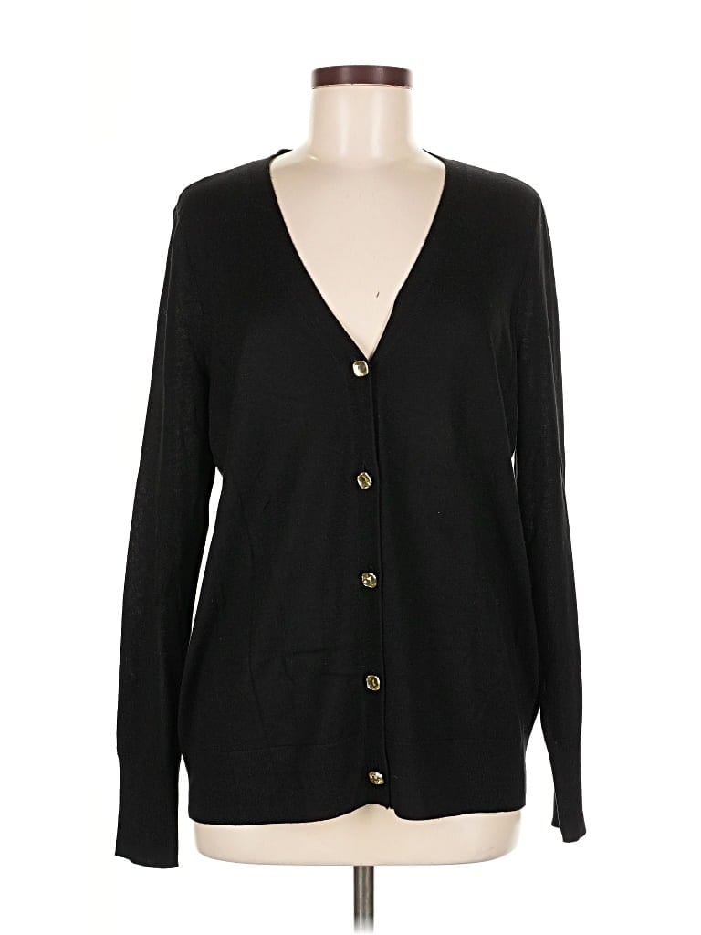 Pre-owned Saks Fifth Avenue Long Sleeve Silk Top Black Plunge Neckline Tops