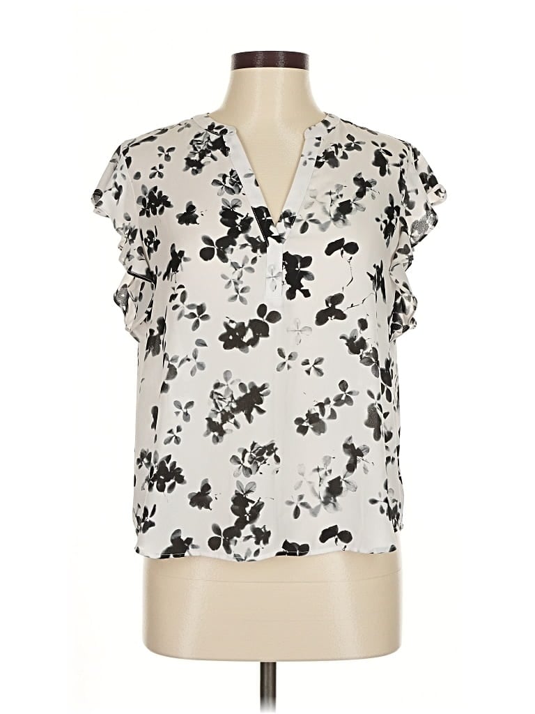 Pre-owned Calvin Klein Short Sleeve Blouse In White