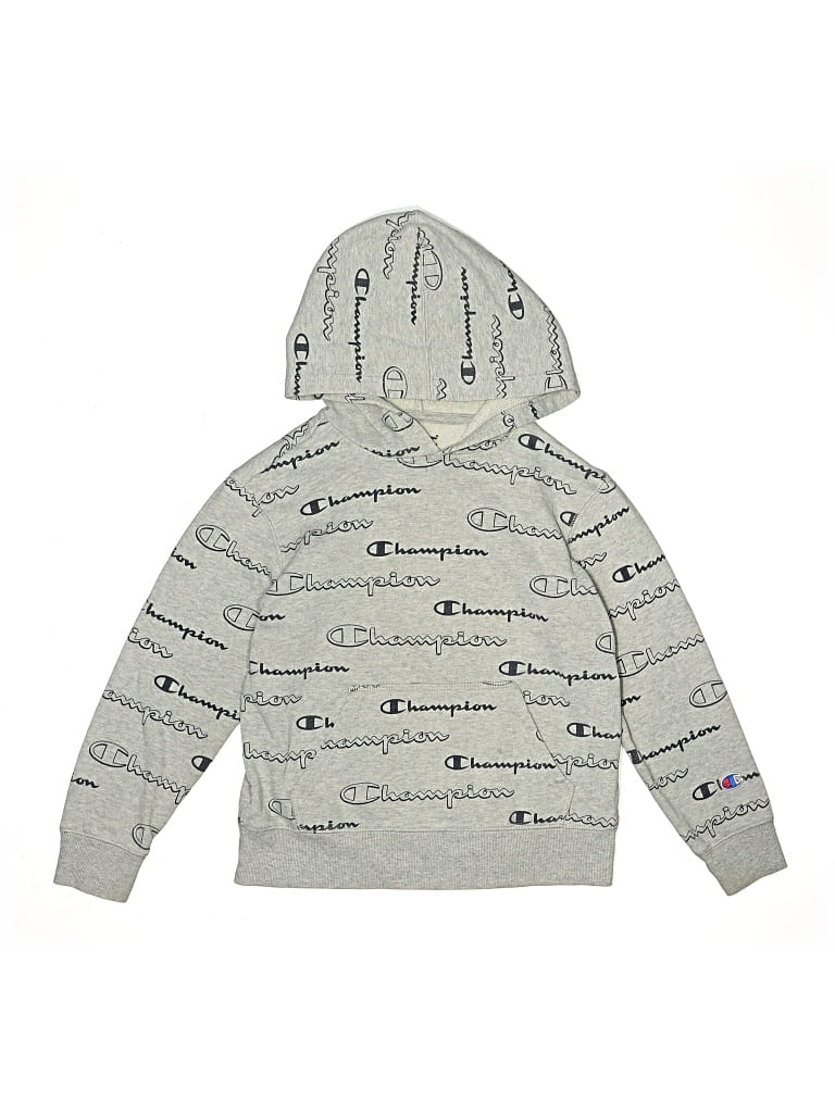 Pre-owned Champion Kids' Pullover Hoodie In Gray