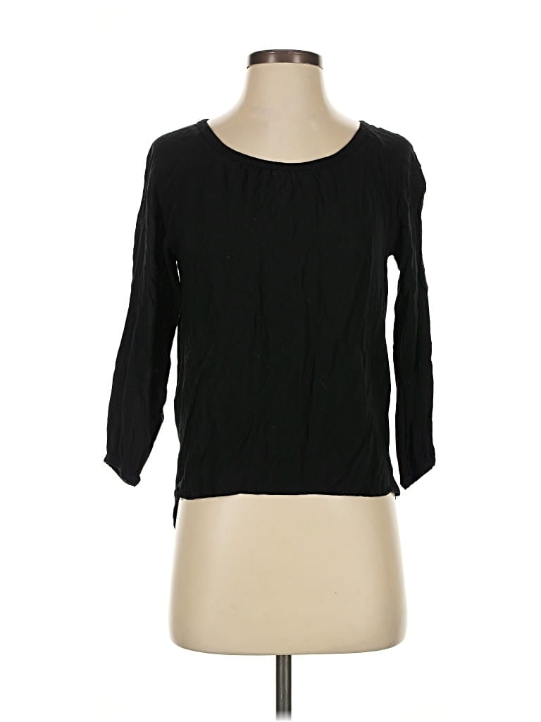 Pre-owned Ann Taylor Loft 3/4 Sleeve Blouse In Black