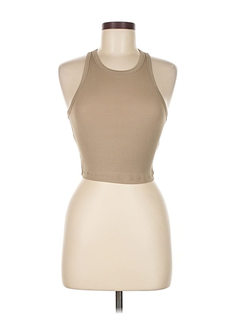 Pre-owned Sunday Best Tank Top Tan Halter Neckline Tops In Brown