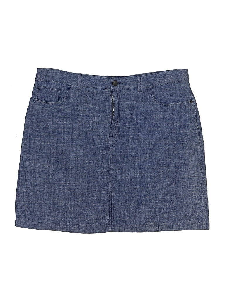 Pre-owned Croft & Barrow Denim Skirt In Blue