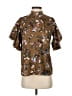 Ann Taylor 100% Polyester Floral Brown Short Sleeve Blouse Size XS - photo 1