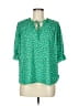 MELLODAY Green 3/4 Sleeve Blouse Size M - photo 1