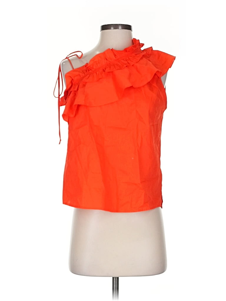 Pre-owned Harshman Sleeveless Blouse In Orange