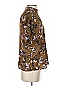 Ann Taylor 100% Polyester Floral Brown Short Sleeve Blouse Size XS - photo 4