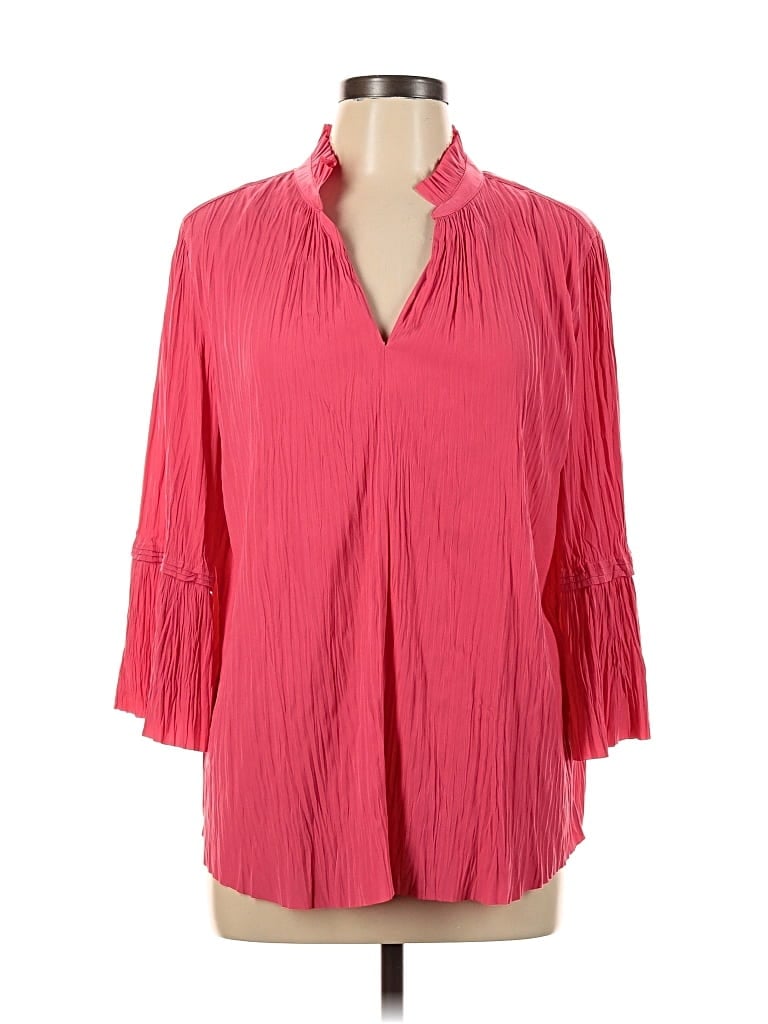 Pre-owned Chico's 3/4 Sleeve Blouse In Pink