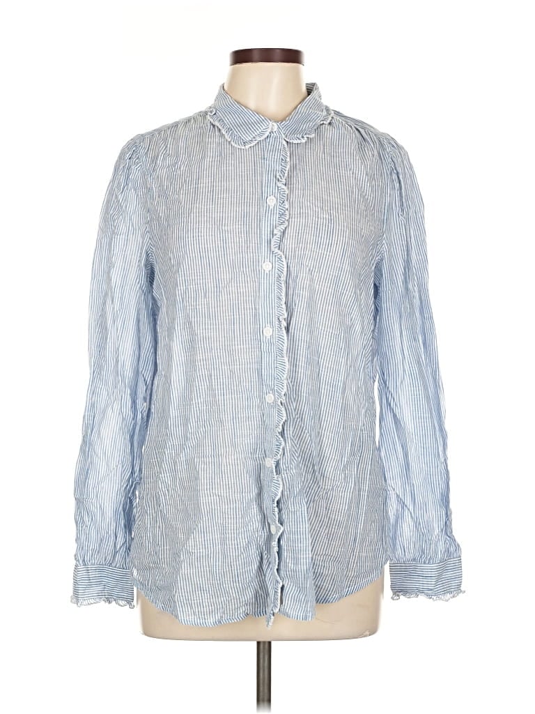 Pre-owned Beachlunchlounge Long Sleeve Button Down Shirt In Blue