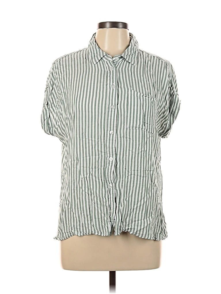 Pre-owned Velvet Heart Short Sleeve Button Down Shirt In Green