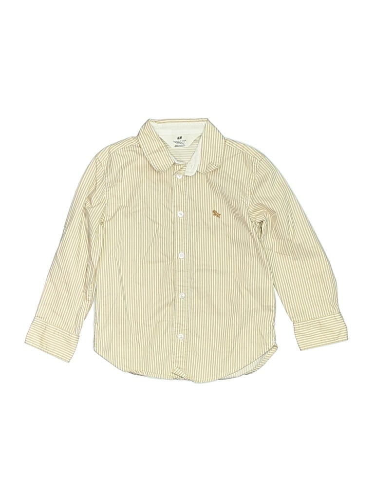 Pre-owned H&m Kids' Long Sleeve Button Down Shirt In Yellow