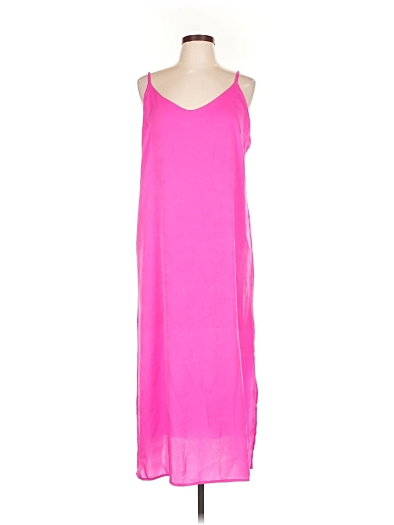 Pre-owned Self Contrast Casual Dress In Pink
