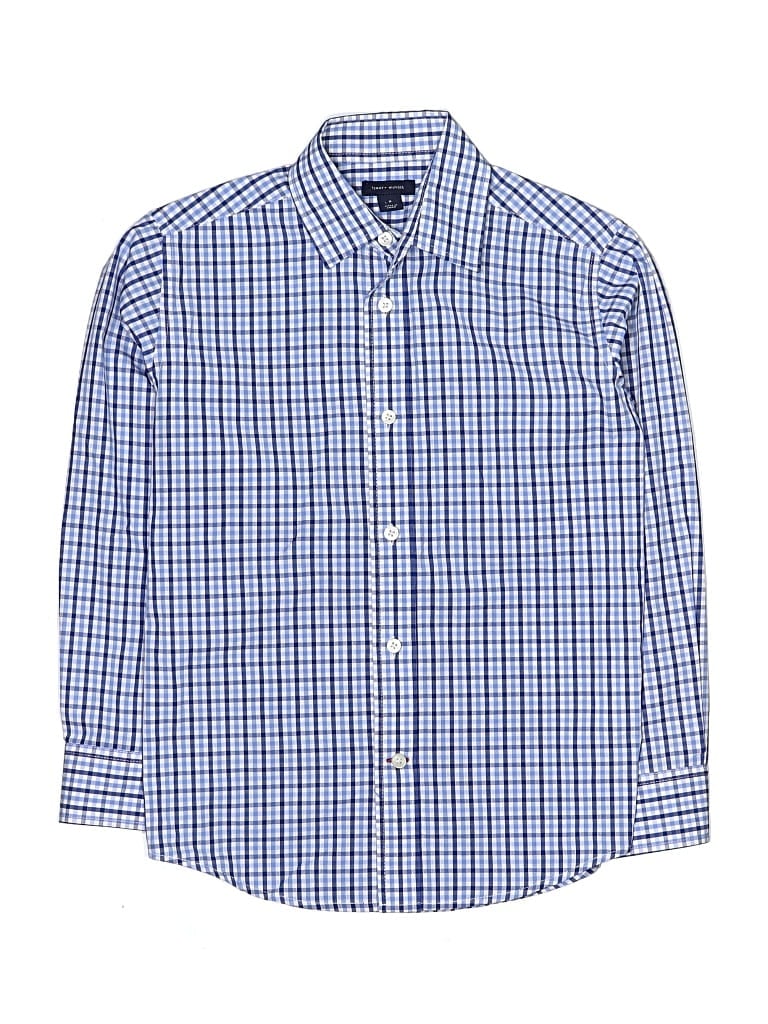 Pre-owned Tommy Hilfiger Kids' Long Sleeve Button Down Shirt In Blue