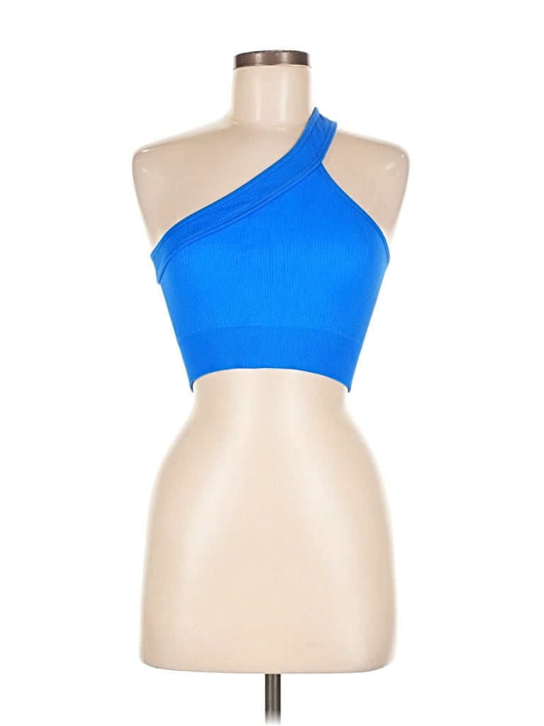 Pre-owned Unbranded Tank Top Blue One Shoulder Neckline Tops