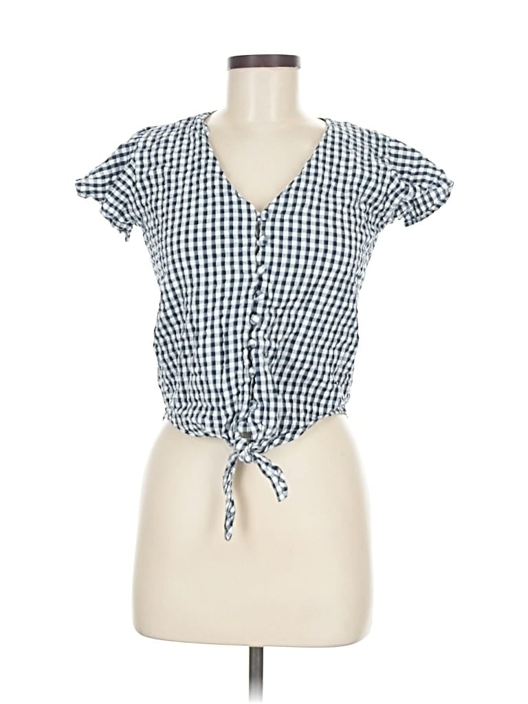Pre-owned Sim & Sam Short Sleeve Blouse In Blue