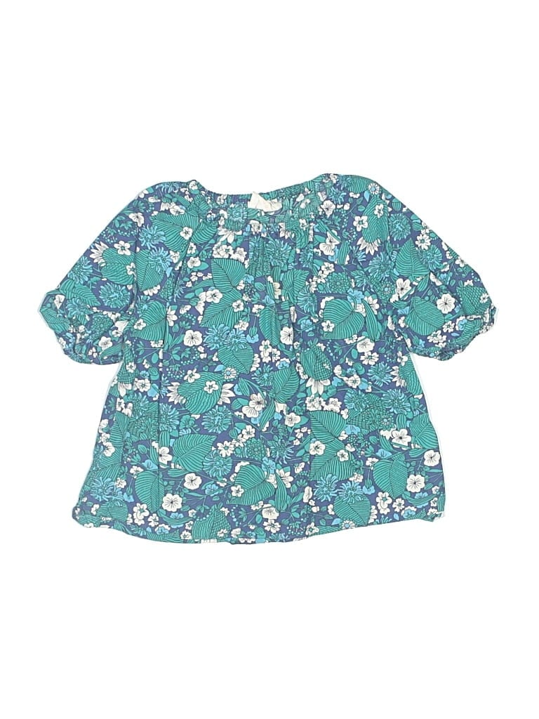 Pre-owned Crewcuts Kids' 3/4 Sleeve Blouse In Blue