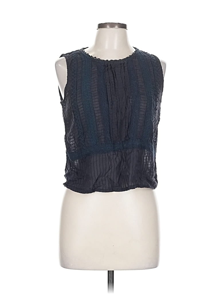 Pre-owned Monoprix Femme Sleeveless Blouse In Blue