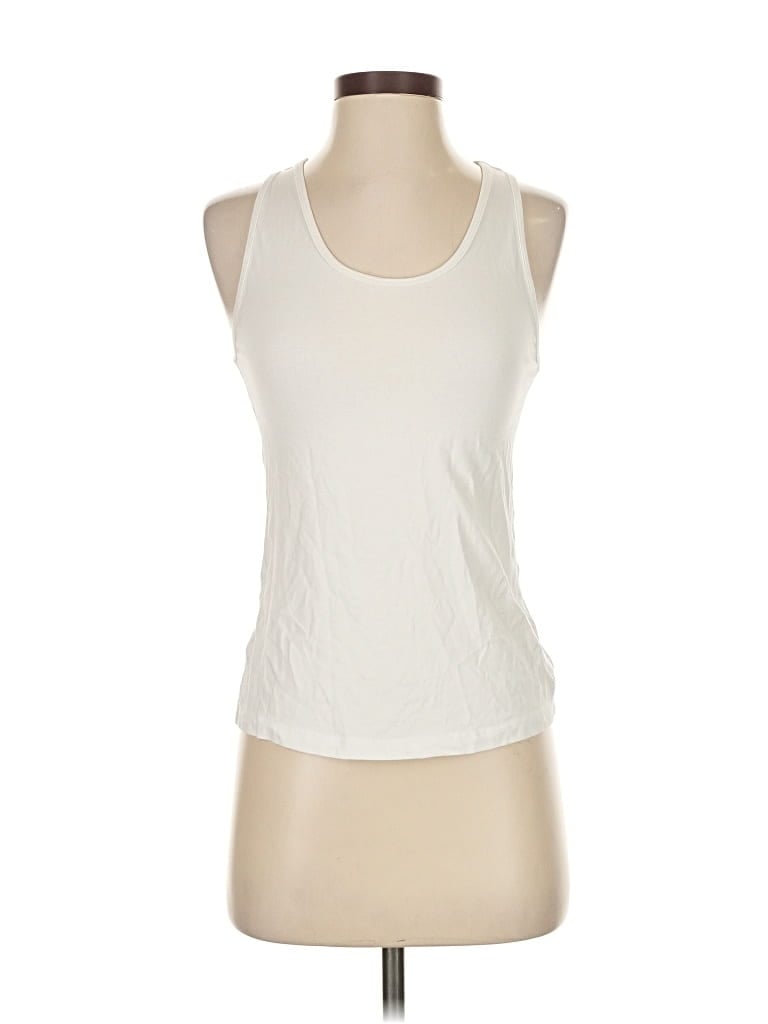 Pre-owned Mng Tank Top Ivory Halter Neckline Tops In White