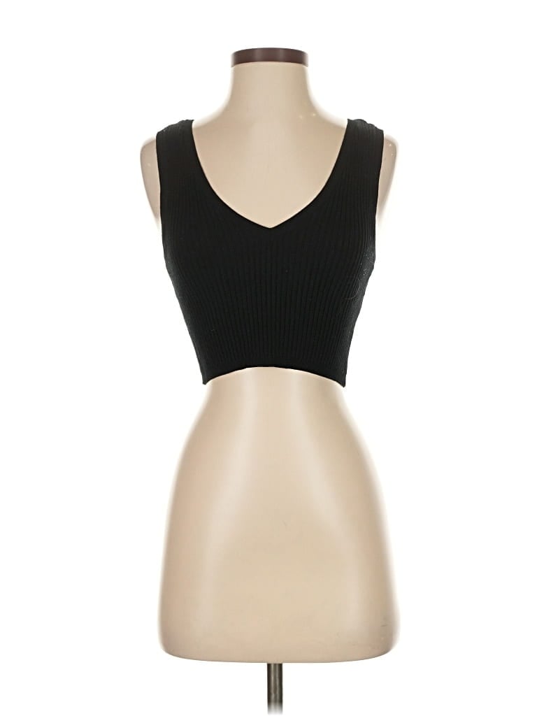 Pre-owned Open Edit Sleeveless Top Black Strapless Neckline Tops