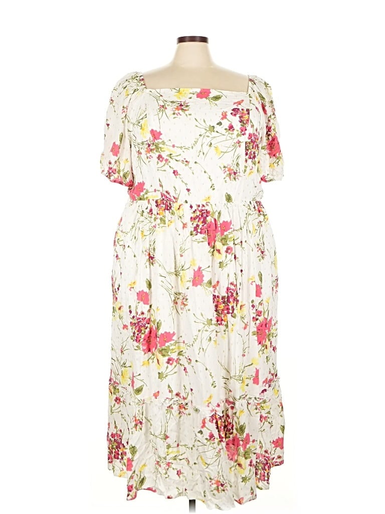 Pre-owned Lane Bryant Casual Dress In White