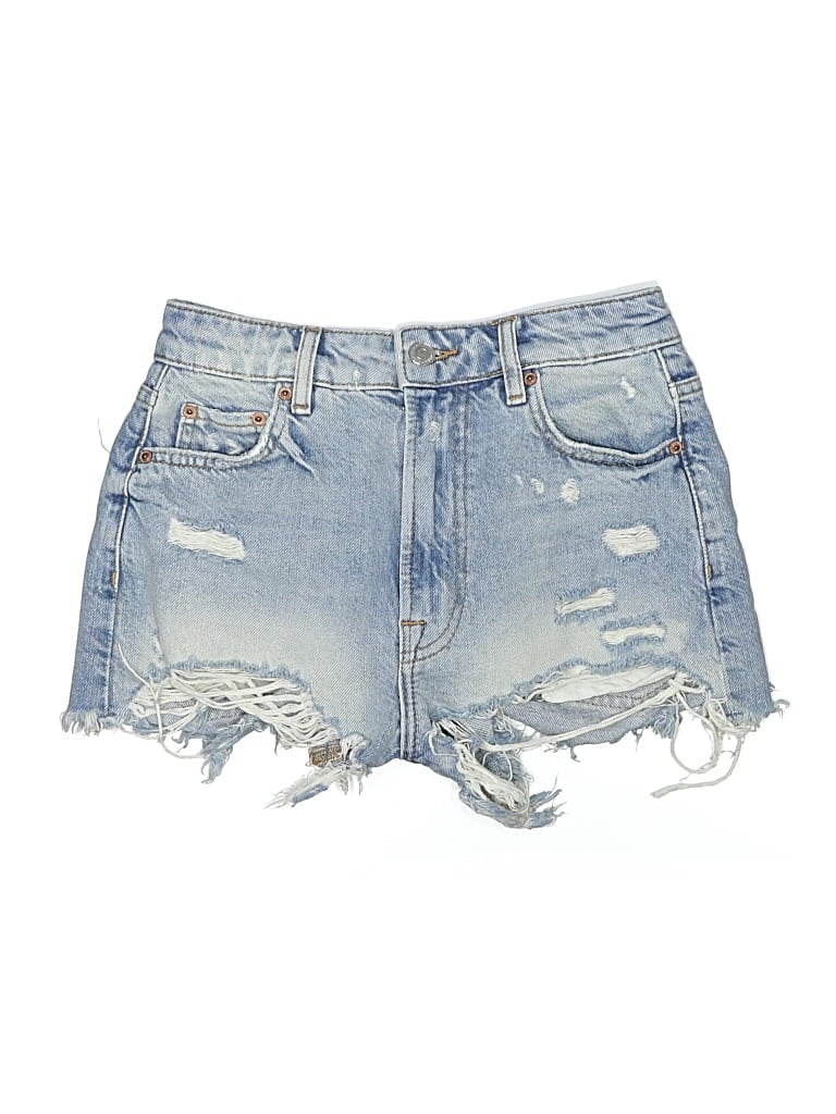 Pre-owned Zara Denim Shorts In Blue